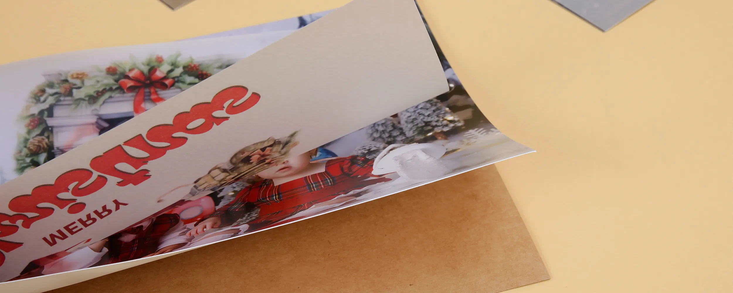 Christmas Card papel vegetal+foto+kraft