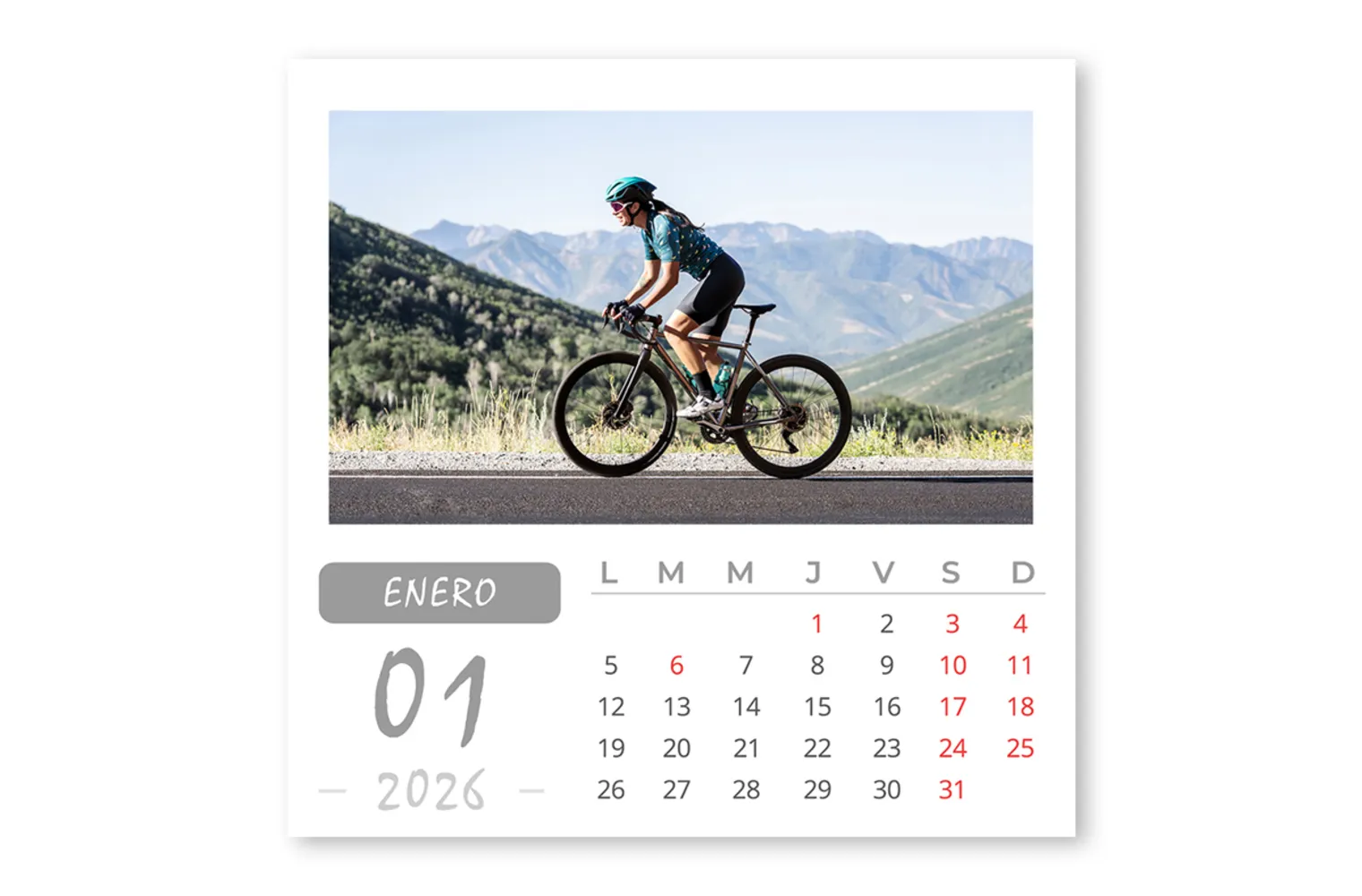 Calendario Sobremesa Negro