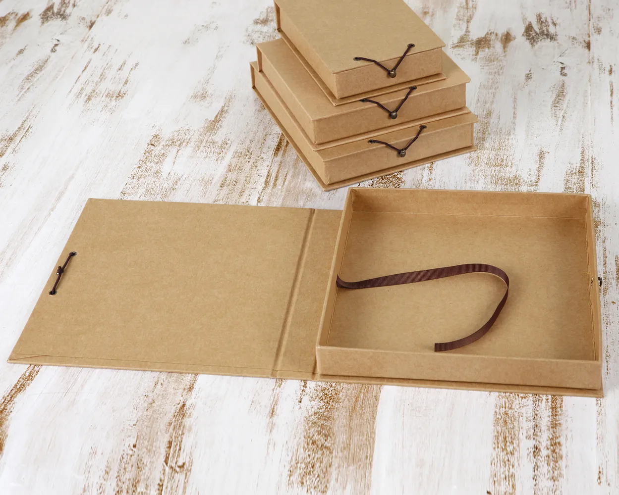 Caja kraft para fotos, sin apartado