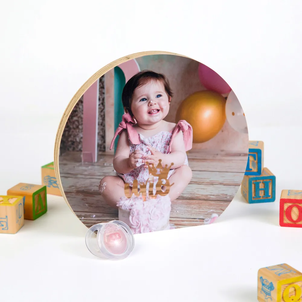 Taco madera redondo una cara